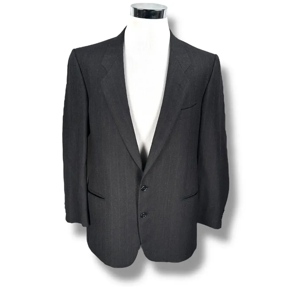 Mani by Giorgio Armani Blazer Jacket Men’s US 43L Charcoal Gay Brown PinStripe‎